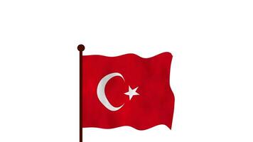 Turkey animated video raising the flag, introduction of the country name and flag 4K Resolution.