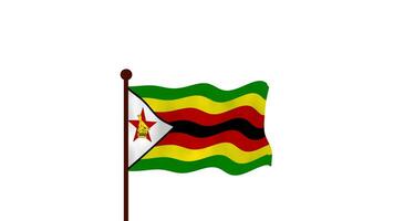 Zimbabwe animated video raising the flag, introduction of the country name and flag 4K Resolution.