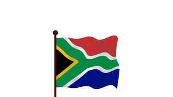 South Africa animated video raising the flag, introduction of the country name and flag 4K Resolution.