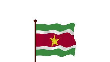 Suriname animated video raising the flag, introduction of the country name and flag 4K Resolution.