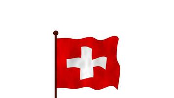 Switzerland animated video raising the flag, introduction of the country name and flag 4K Resolution.