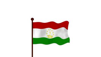 Tayikistán animado vídeo levantamiento el bandera, Introducción de el país nombre y bandera 4k resolución. video