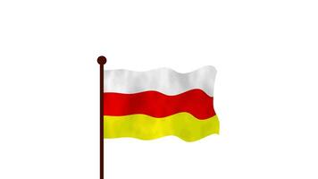 söder ossetia animerad video höjning de flagga, introduktion av de Land namn och flagga 4k upplösning.