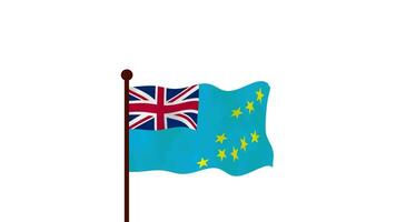 Tuvalu animated video raising the flag, introduction of the country name and flag 4K Resolution.