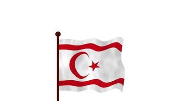 turkiska republik av nordlig cypern animerad video höjning de flagga, introduktion av de Land namn och flagga 4k upplösning.