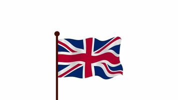 United Kingdom animated video raising the flag, introduction of the country name and flag 4K Resolution.