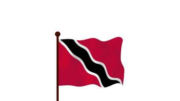 Trinidad en Tobago geanimeerd video verhogen de vlag, invoering van de land naam en vlag 4k oplossing.