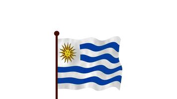 Uruguay animado vídeo levantamiento el bandera, Introducción de el país nombre y bandera 4k resolución. video