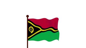 vanuatu animado vídeo levantando a bandeira, introdução do a país nome e bandeira 4k resolução. video