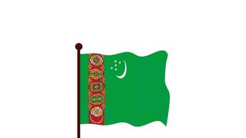 Turkmenistan animated video raising the flag, introduction of the country name and flag 4K Resolution.