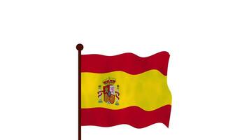 Spain animated video raising the flag, introduction of the country name and flag 4K Resolution.