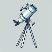 píxel Arte ilustración telescopio. pixelado telescopio. espacio telescopio satélite pixelado para el píxel Arte juego y icono para sitio web y vídeo juego. antiguo colegio retro vector