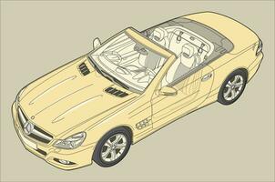 mercedes benz sl coche vector ilustración