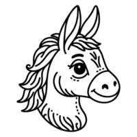 sencillo uno línea dibujo de Burro vector