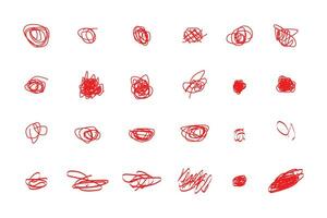 Grunge style in a set of hand drawn doodle shape dots and drops. vector