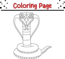 Coloring page king cobra snake vector