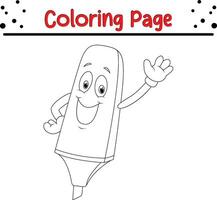 Coloring page school supplies for kids vector