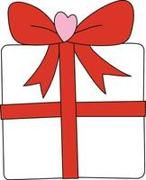 regalos y regalo cajas Navidad y cumpleaños, adornado con cintas hermosa instrumentos de cuerda, mano dibujado. Decorar tarjetas y embellecer importante dias celebraciones vector