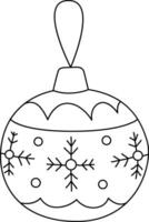 Bauble for Christmas. Doodled with simple and cute lines, perfect for decorating invitations or New Year banners. Adorn your Christmas tree and wreath with these delightful doodle baubles. vector