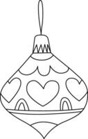 Bauble for Christmas. Doodled with simple and cute lines, perfect for decorating invitations or New Year banners. Adorn your Christmas tree and wreath with these delightful doodle baubles. vector