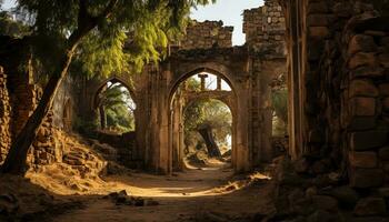 ai generado destapando el misterios de antiguo paisajes foto