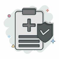 Icon Medical Insurance. related to Finance symbol. comic style. simple design editable. simple illustration vector
