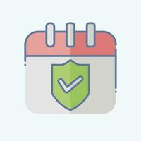 Icon Insurance schedule. related to Finance symbol. doodle style. simple design editable. simple illustration vector
