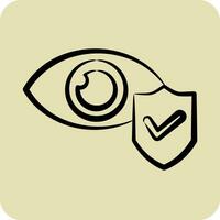Icon Eye Insurance. related to Finance symbol. hand drawn style. simple design editable. simple illustration vector