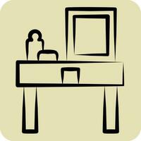 Icon Dressing Table. related to Home Decoration symbol. hand drawn style. simple design editable. simple illustration vector