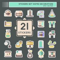 Sticker Set Home Decoration. related to Home Furnishings symbol. simple design editable. simple illustration vector