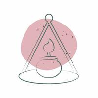 Icon Candle. related to Home Decoration symbol. Color Spot Style. simple design editable. simple illustration vector