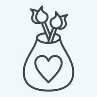 Icon Vase. related to Home Decoration symbol. line style. simple design editable. simple illustration vector