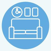 Icon Sofa. related to Home Decoration symbol. blue eyes style. simple design editable. simple illustration vector