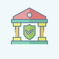 Icon Banking Insurance. related to Finance symbol. doodle style. simple design editable. simple illustration vector