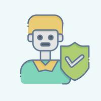 Icon Male Insurance. related to Finance symbol. doodle style. simple design editable. simple illustration vector