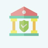 Icon Banking Insurance. related to Finance symbol. flat style. simple design editable. simple illustration vector