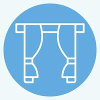 Icon Curtain. related to Home Decoration symbol. blue eyes style. simple design editable. simple illustration vector