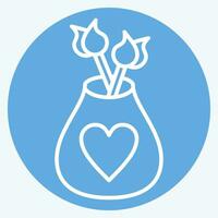 Icon Vase. related to Home Decoration symbol. blue eyes style. simple design editable. simple illustration vector