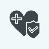 Icon Health Insurance. related to Finance symbol. glyph style. simple design editable. simple illustration vector