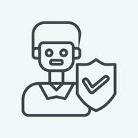 Icon Male Insurance. related to Finance symbol. line style. simple design editable. simple illustration vector