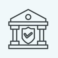 Icon Banking Insurance. related to Finance symbol. line style. simple design editable. simple illustration vector