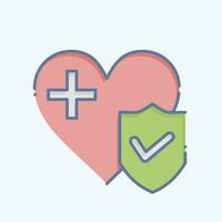 Icon Health Insurance. related to Finance symbol. doodle style. simple design editable. simple illustration vector