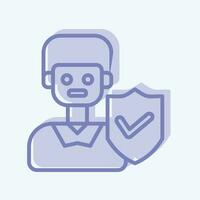 Icon Male Insurance. related to Finance symbol. two tone style. simple design editable. simple illustration vector