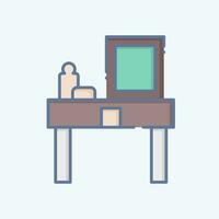 Icon Dressing Table. related to Home Decoration symbol. doodle style. simple design editable. simple illustration vector