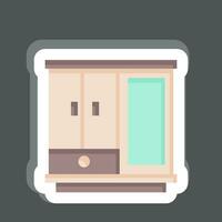 Sticker Cupboard. related to Home Decoration symbol. simple design editable. simple illustration vector