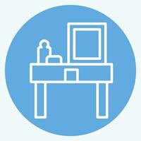 Icon Dressing Table. related to Home Decoration symbol. blue eyes style. simple design editable. simple illustration vector