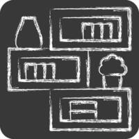 Icon Bookshelf. related to Home Decoration symbol. chalk Style. simple design editable. simple illustration vector