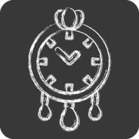 icono pared reloj. relacionado a hogar decoración símbolo. tiza estilo. sencillo diseño editable. sencillo ilustración vector
