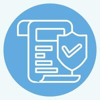Icon Insurance Paper. related to Finance symbol. blue eyes style. simple design editable. simple illustration vector