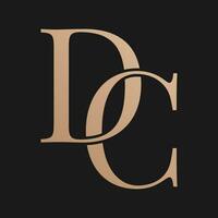 minimalist DC initial letter vintage brand and logo vector